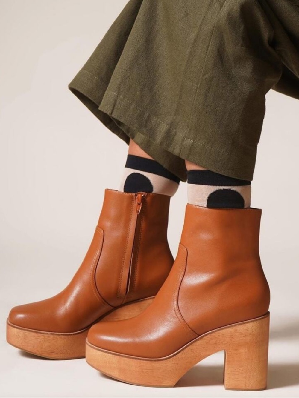 Charlotte Stone || Paz Clog Ankle Boot in Luggage Tan Brown 7